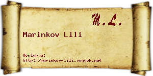 Marinkov Lili névjegykártya